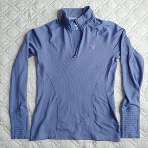 Puma Golf Blue Quarter Zip Long Sleeve Top